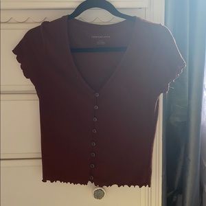 American Eagle shirt W/Lettuce trim